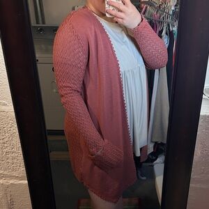 Natural Reflections Dusty Rose Cardigan